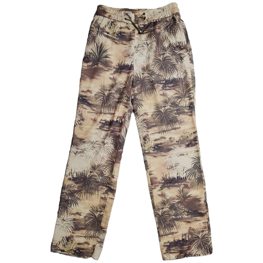 Guess Green Palm Print Jogger Pants